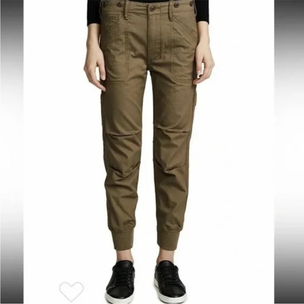 Vince Womens Cargo Jogger Pants Olive Khaki Cotton Blend Size 2